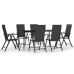 Juego de comedor de jardín 7 piezas ratán sintético negro