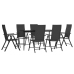 Juego de comedor de jardín 7 piezas ratán sintético negro