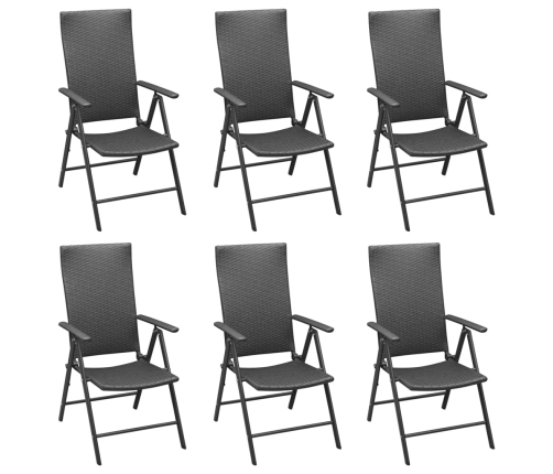 Juego de comedor de jardín 7 piezas ratán sintético negro