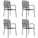 Juego de comedor jardín 5 pzas acero y cuerda de algodón negro