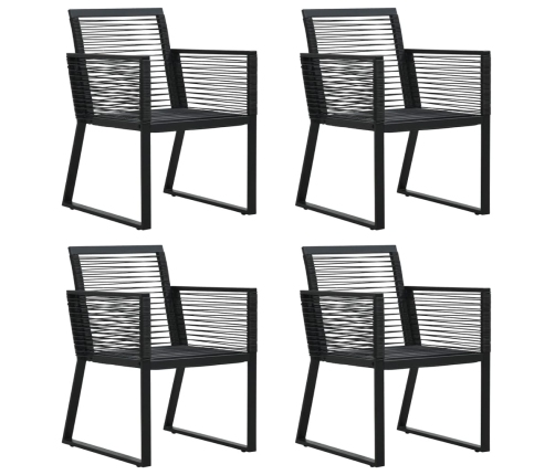 Juego de comedor de jardín 5 piezas ratán PVC negro