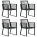 Juego de comedor de jardín 5 piezas ratán PVC negro