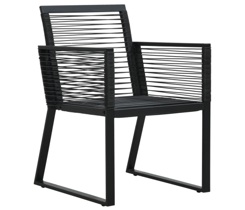 Juego de comedor de jardín 5 piezas ratán PVC negro