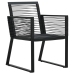 Juego de comedor de jardín 5 piezas ratán PVC negro