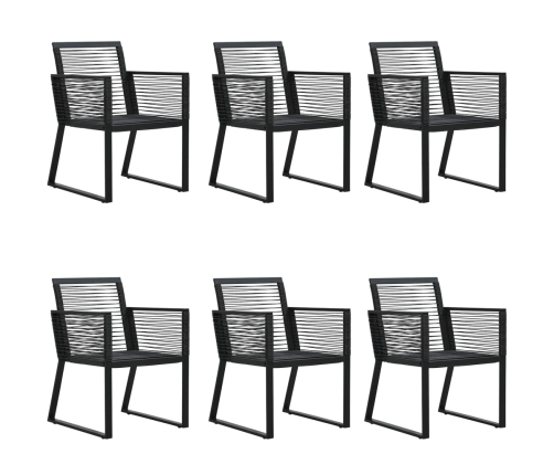 Juego de comedor para jardín 7 piezas ratán PVC negro