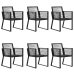 Juego de comedor para jardín 7 piezas ratán PVC negro
