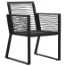Juego de comedor para jardín 7 piezas ratán PVC negro