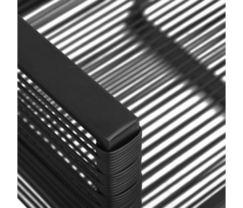 Juego de comedor para jardín 7 piezas ratán PVC negro