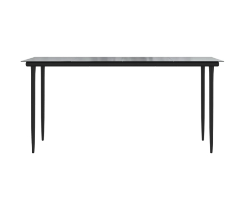Juego de comedor de jardín 5 piezas ratán PVC negro