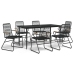 Juego de comedor para jardín 7 piezas ratán PVC negro