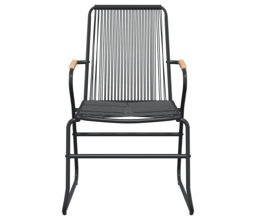 Juego de comedor para jardín 7 piezas ratán PVC negro