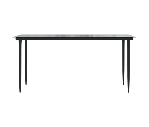 Juego de comedor para jardín 7 piezas ratán PVC negro