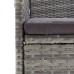 Juego de comedor para jardín 5 piezas con cojines gris y negro