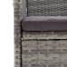 Juego de comedor para jardín 5 piezas con cojines gris y negro