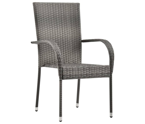 Juego de comedor de jardín 7 piezas ratán sintético gris