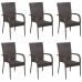 Juego de comedor de jardín 7 piezas ratán sintético marrón