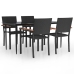 Juego de comedor de jardín 5 piezas ratán sintético negro