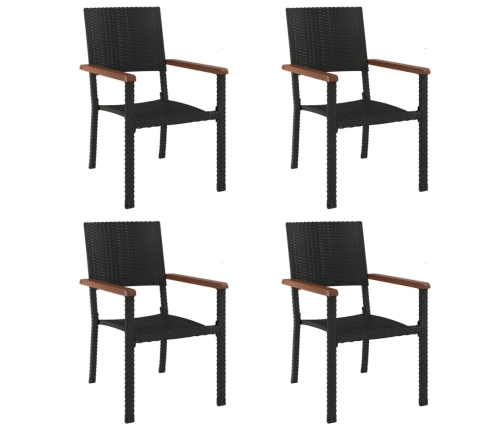 Juego de comedor de jardín 5 piezas ratán sintético negro