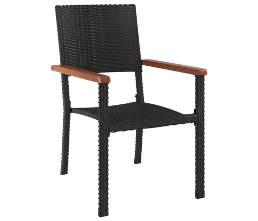 Juego de comedor de jardín 5 piezas ratán sintético negro