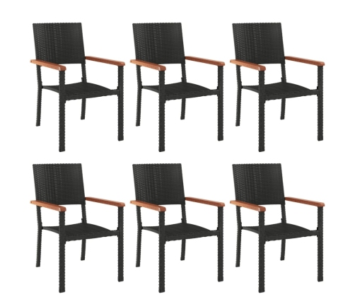 Juego de comedor de jardín 7 piezas ratán sintético negro