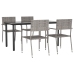 Juego de comedor para jardín 5 piezas ratán sintético gris