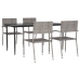 Juego de comedor para jardín 5 piezas ratán sintético gris