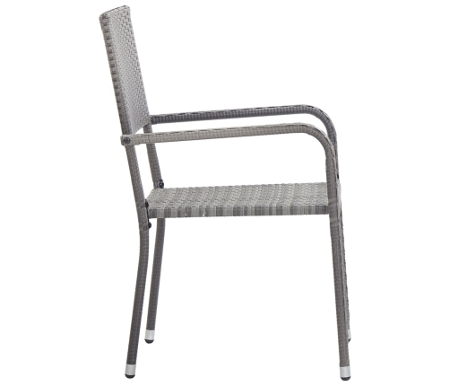 Juego de comedor para jardín 5 piezas ratán sintético gris