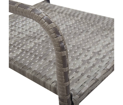 Juego de comedor para jardín 5 piezas ratán sintético gris