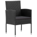 Set de muebles jardín 5 pzas con cojines ratán sintético negro