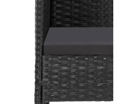 Set de muebles jardín 5 pzas con cojines ratán sintético negro