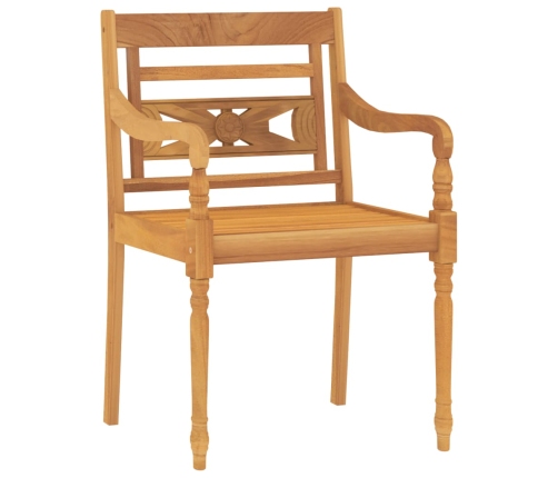 Juego de comedor para jardín 3 pzas madera maciza de teca