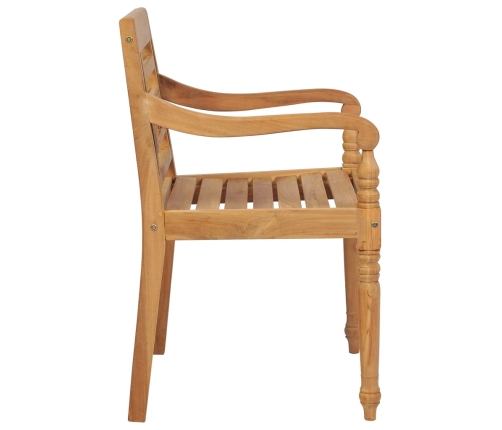 Juego de comedor para jardín 3 pzas madera maciza de teca