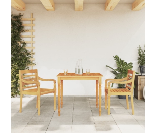 Juego de comedor para jardín 3 pzas madera maciza de teca