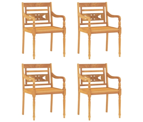 Juego de comedor para jardín 5 piezas madera maciza de teca