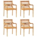 Juego de comedor para jardín 5 piezas madera maciza de teca