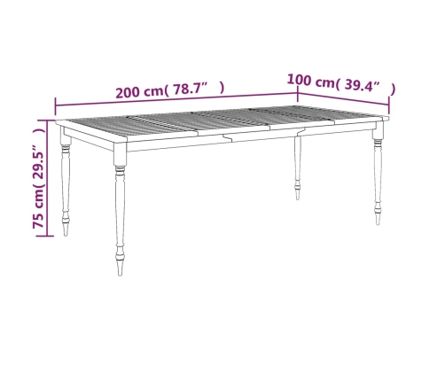 Juego de comedor de jardín 7 piezas madera maciza de teca