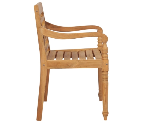 Juego de comedor de jardín 7 piezas madera maciza de teca