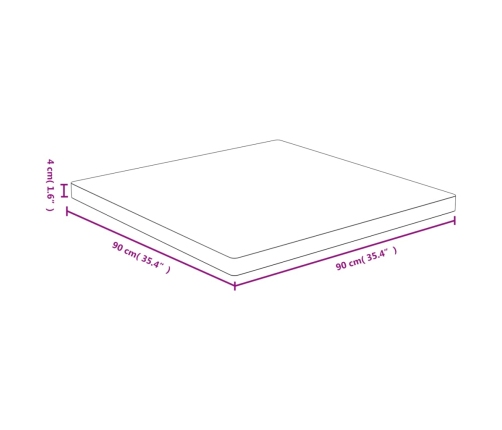 Tablero de mesa de bambú 90x90x4 cm