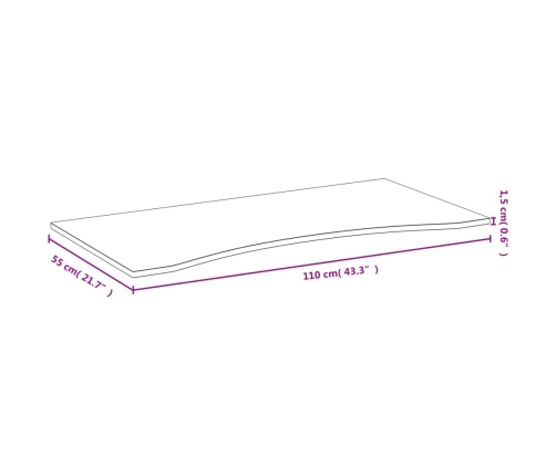 Tablero de escritorio de bambú 110x55x1,5 cm