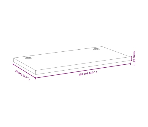 Tablero de escritorio de bambú 110x55x4 cm