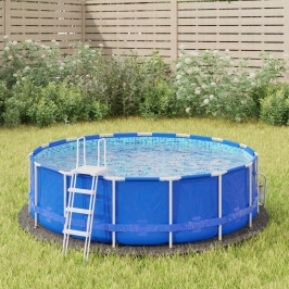 Tapiz de suelo piscina geotextil de poliéster gris claro Ø244cm