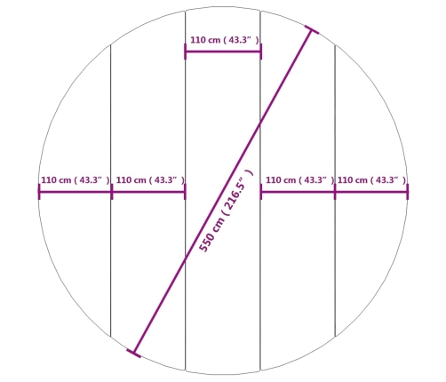 Tapiz de suelo piscina geotextil de poliéster gris claro Ø550cm