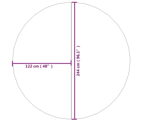 Tapiz de suelo piscina geotextil de poliéster gris claro Ø244cm