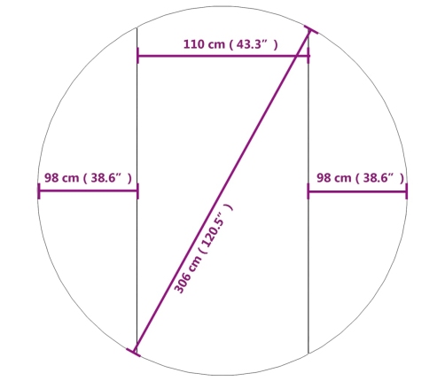 Tapiz de suelo piscina geotextil de poliéster gris claro Ø306cm