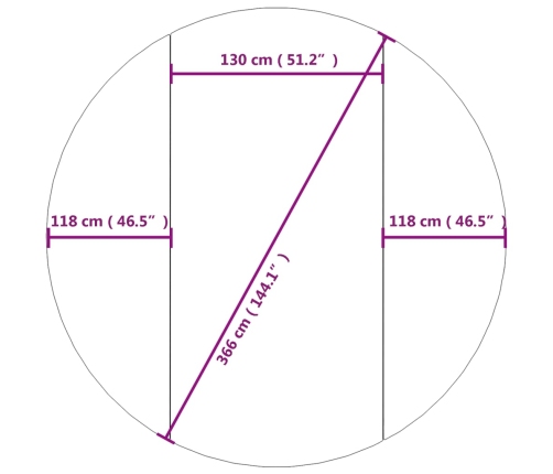 Tapiz de suelo piscina geotextil de poliéster gris claro Ø366cm