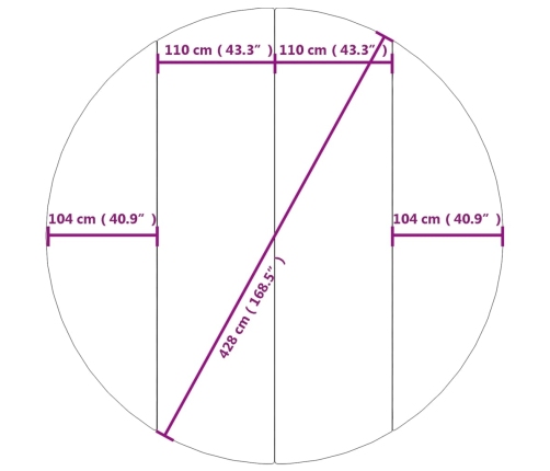 Tapiz de suelo piscina geotextil de poliéster gris claro Ø428cm