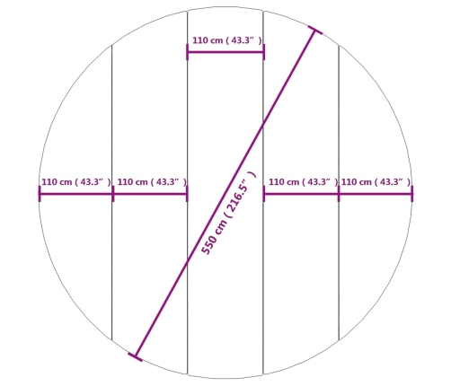 Tapiz de suelo piscina geotextil de poliéster gris claro Ø550cm