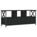 Mueble de TV hierro y madera contrachapada negro 102x33x45 cm