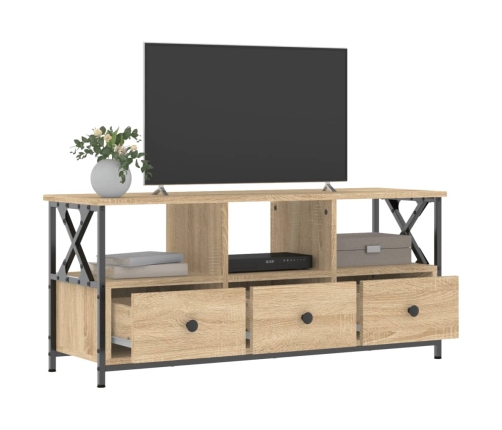 Mueble TV hierro madera contrachapada roble Sonoma 102x33x45 cm