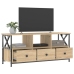 Mueble TV hierro madera contrachapada roble Sonoma 102x33x45 cm